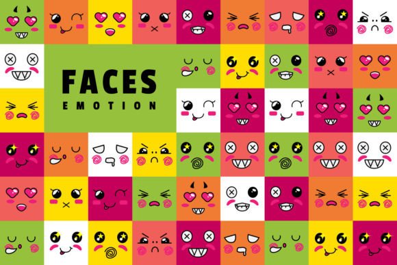 Download Simple Flat Design Expressive Emotions - Flat design Collection