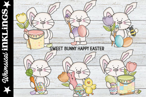 Download Sweet Bunny Happy Easter Clipart - Happy easter Collection