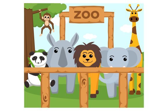 Download The Zoo Animals Flat Design - Flat design Collection