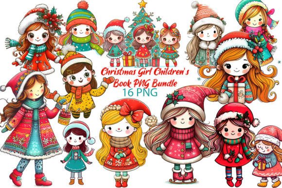 Download Christmas Girl Children's Book PNG Set - Premium Resources