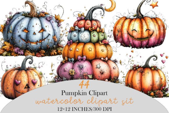 Download Whimsical Pastel Pumpkin Clipart - Pumpkin clipart Collection