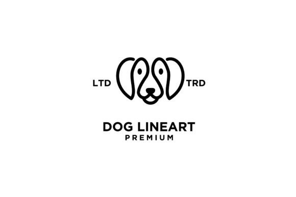Download Simple Dog Head Line Art Vector Logo - Dog head line art Collection